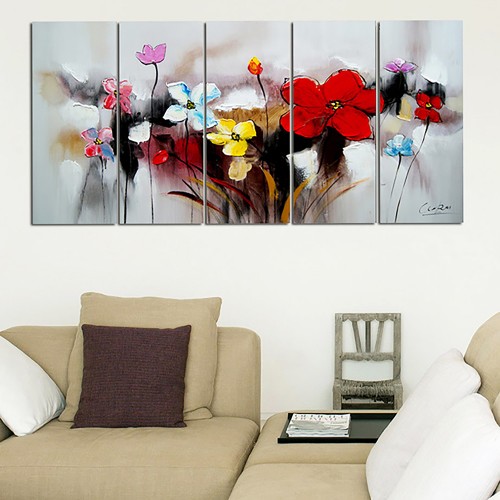 Textured Red Flowers Painting | Finecraft Art