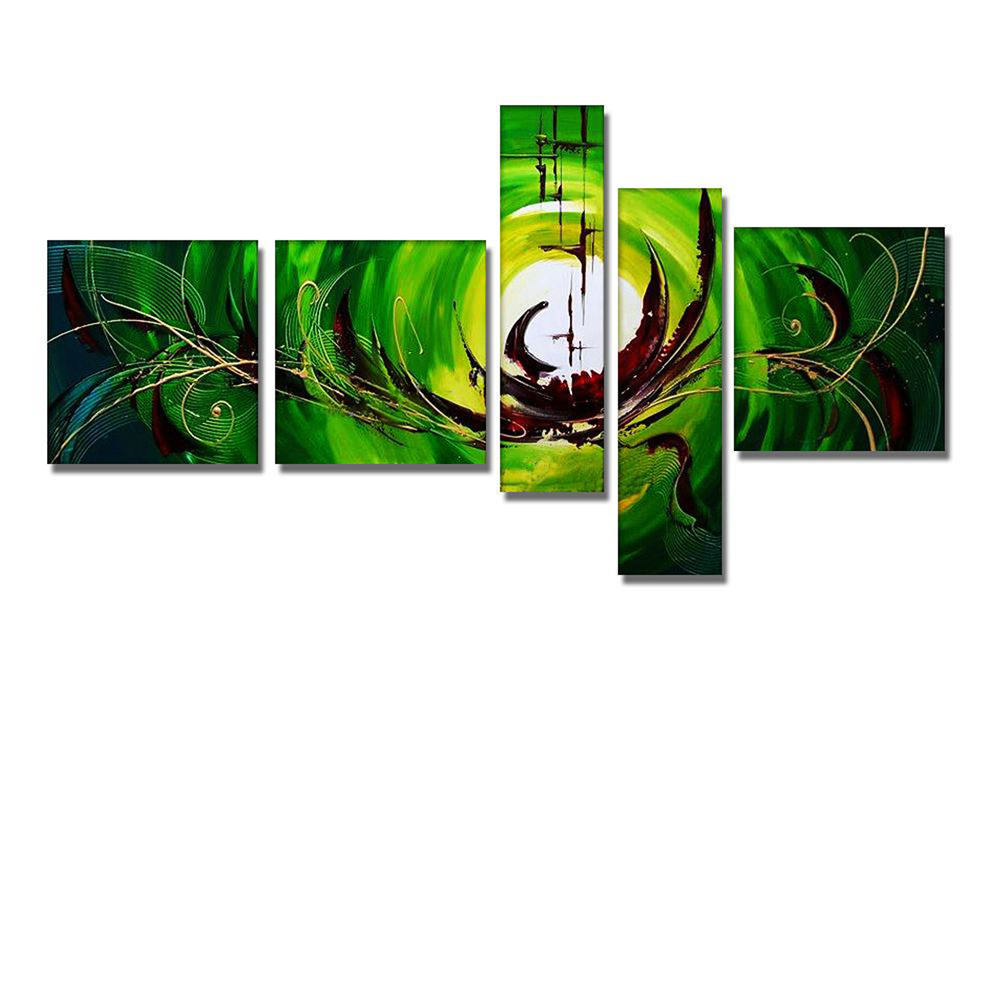 Green Abstract Art Painting 171 – 64 x 32in | Finecraft Art