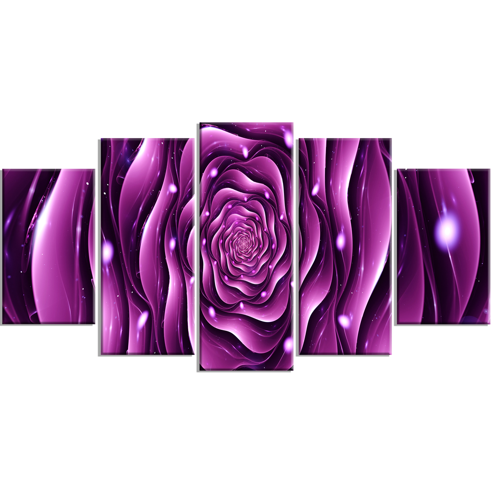 Purple Rose Digital Artwork on Cotton canvas #PT3007 | Finecraft Art